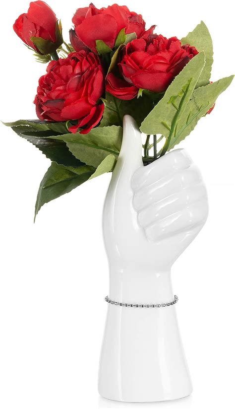 Winter Shore Vase Blanc Ceramique En Forme De Visage Vase Pampa