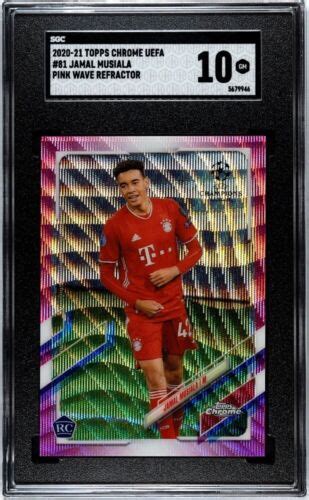 2020 21 Jamal Musiala Topps Chrome UEFA Pink X Fractor Rookie RC SGC 10