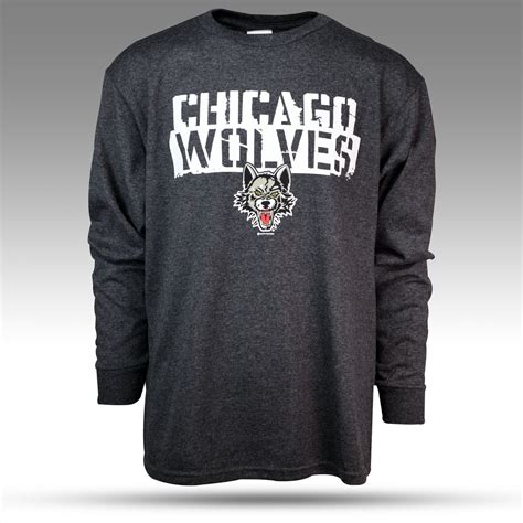 Youth Stencil Ls Tee Chicago Wolves Store