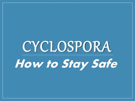 Cyclospora: How to Stay Safe | PPT