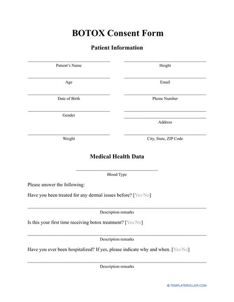 Botox Consent Form Fill Out Sign Online And Download Pdf Templateroller