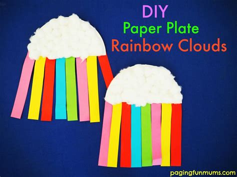 DIY Paper Plate Rainbow Clouds - Paging Fun Mums