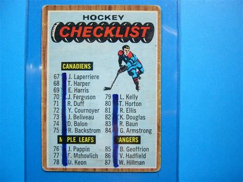 1966 67 TOPPS NHL HOCKEY CARD 120 SECOND 2ND CHECKLIST GD 66 67 TOPPS