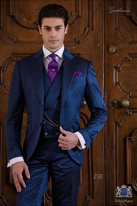 Bespoke Blue Pinstripe Mario Moyano 2130