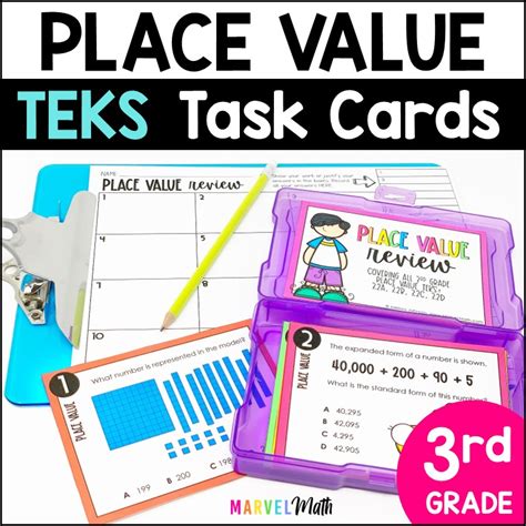 3rd Grade Place Value Staar Review Task Cards Printable Marvel Math