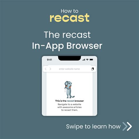 How to recast: Add your articles with the in-app browser directly in