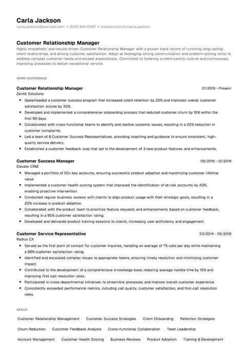 3 Customer Relationship Manager Resume Examples And Writing Guide