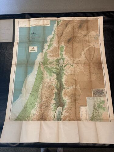 Topographical And Physical Map Of Palestine Holy Land Antique ~1900s Bartholomew Europe Maps