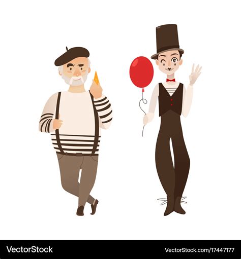 French characters typical artist and mime Vector Image