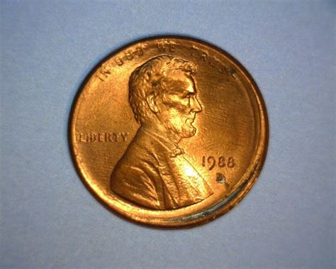 1988 D Lincoln Cent Off Center Broad Strike Red 🌟nice🌟us Error