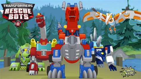 Transformers Rescue Bots: Dino Island | MISSION w/ Team Dinosaur Mode ...