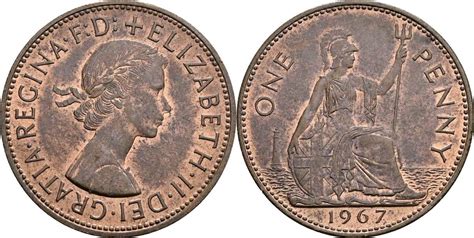 Großbritannien 1 Penny 1967 ss MA Shops