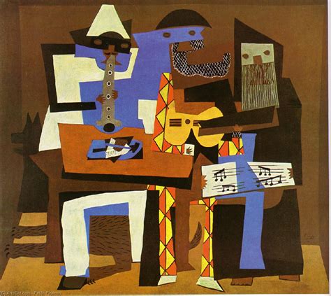 Three Musicians - Pablo Picasso | Wikioo.org - The Encyclopedia of Fine ...