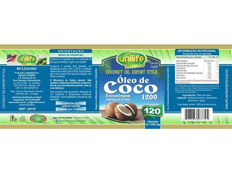 Óleo de Coco Extra Virgem 120 cápsulas Unilife Edin