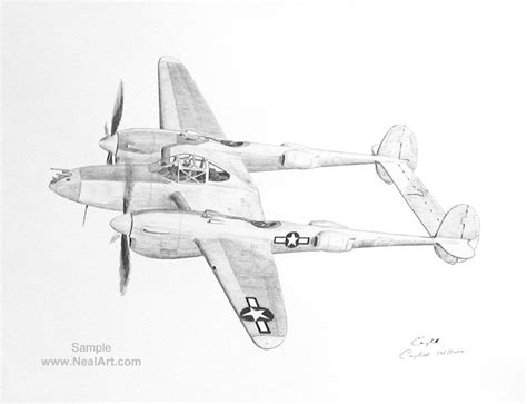 Lockheed P-38 Lighting print, NealArt.com