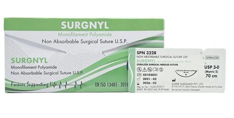 Black SPN 3328 Monofilament Polyamide Non Absorbable Surgical Suture