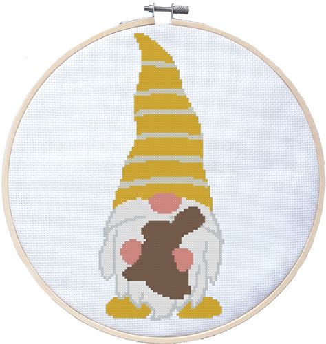 Easter Gnome Cross Stitch Pattern Easter Bunny Cute Cross Etsy