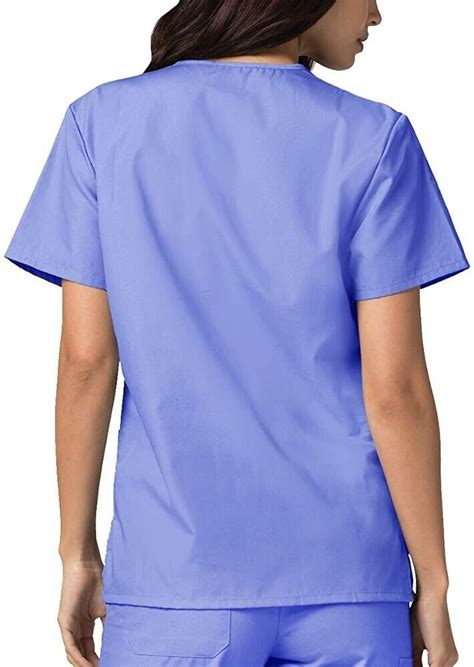 Adar Universal Unisex Scrubs V Neck Tunic Scrub Top Size L Ceil Blue 601 Ebay