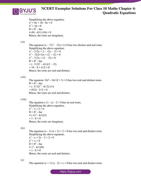 Ncert Exemplar Class 10 Maths Solutions Chapter 4 Download Free Pdf