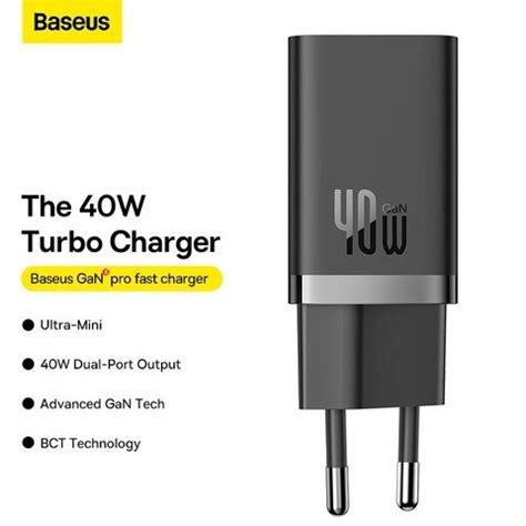 Jual Baseus Kepala Charger Gan Pro Dual Usb Type C Fast Turbo Charging