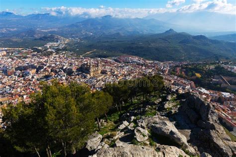 View of Jaen from castle stock image. Image of landscape - 52547163