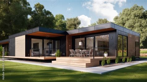 The modular home exterior design of modern architecture. generative ai ...