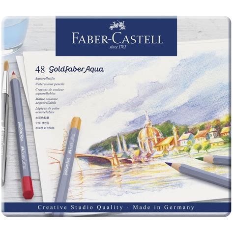 Faber Castell Goldfaber Aqua Watercolour Pencils Tin Art Supplies