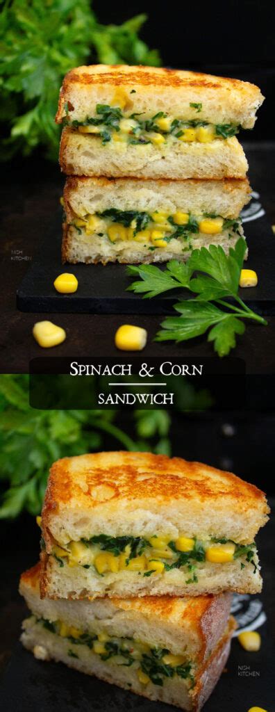 Spinach And Corn Sandwich Video Nish Kitchen