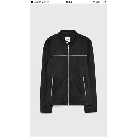 Jual Zara Man Faux Bomber Jacket With Piping Jaket Kulit Bomber Suede