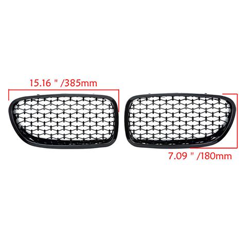 Pair Matte Black Front Grille Left Right For BMW 5 Series F10 Sedan