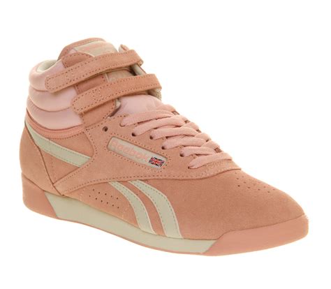 Reebok Freestyle High Top Sneakers In Pink Lyst