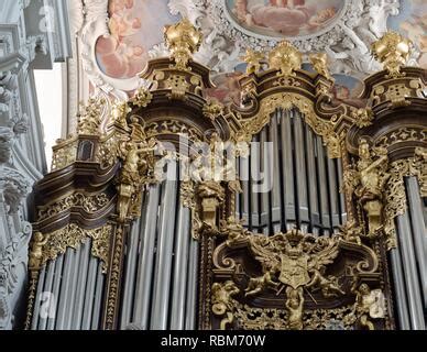 Organ at St. Stephan's Cathedral, Passau. It is the largest cathedral ...