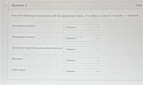 Solved Question 22 PtsMatch The Following Characteristics Chegg