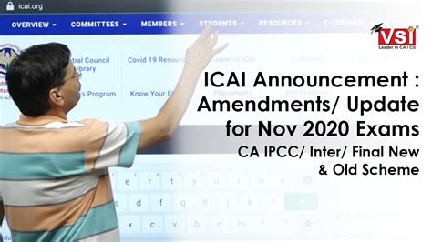 Icai Announcement Amendments Update For Nov Exams Ca Ipcc