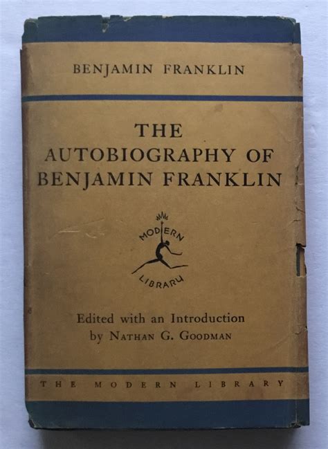 The Autobiography of Benjamin Franklin. by Benjamin Franklin.: Good ...