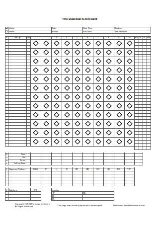 FREE 35+ Baseball Scoresheet Samples, PDF, Word, Excel