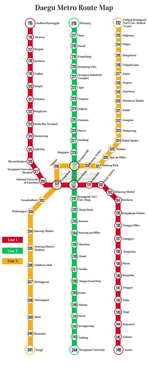 Daegu Subway Map English - Reena Catriona