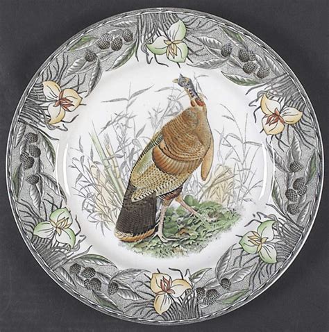 Birds Of America Floral Border Dinner Plate By Adams China