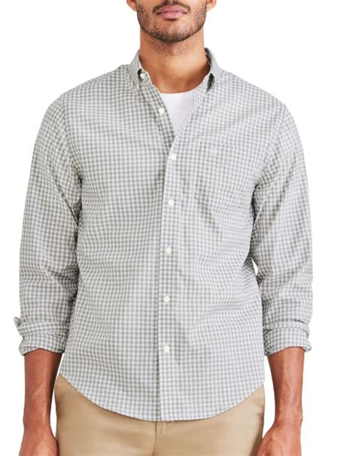 Ripley CAMISA MANGA LARGA ALGODÓN HOMBRE DOCKERS GRIS SIGNATURE