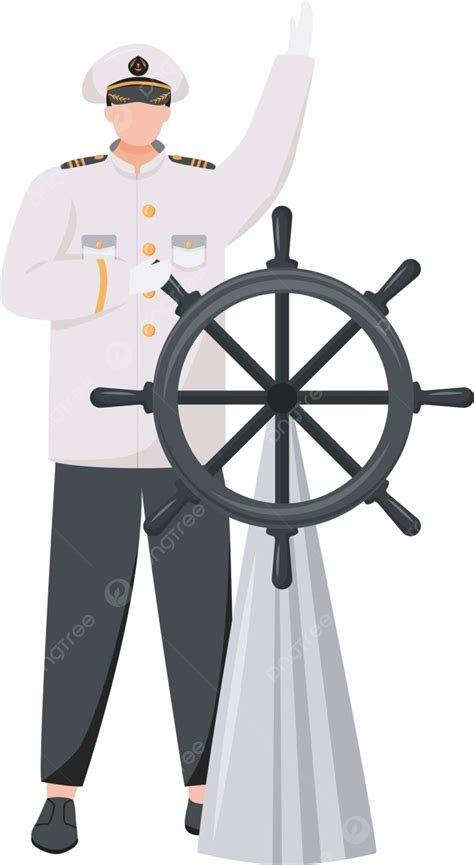 Captain Flat Vector Illustration Seafarer Captain Seaman Vector Seafarer Captain Seaman Png