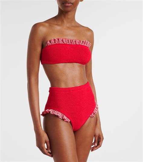 Peggy Gingham Bikini In Black Hunza G Mytheresa