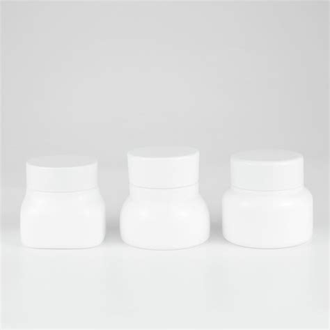 Slant Shoulder White Opal Ceramic Glass Cosmetic Jar Manufacturers And