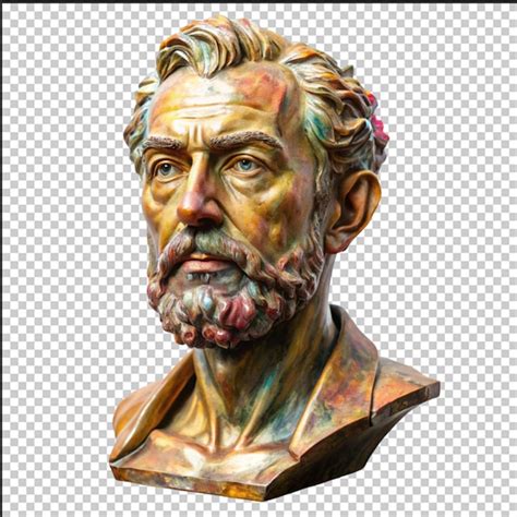 Abstract Illustration From D Rendering Of A White Marble Bust Of Male