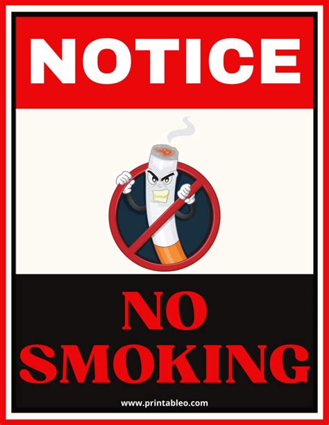 Free Printable No Smoking Signs To Print