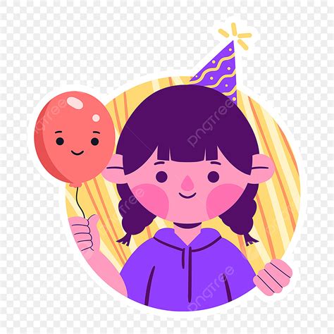 Balloon Sticker White Transparent Cartoon Cute Red Balloon Birthday