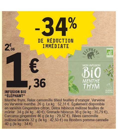 Promo Infusion Bio L Phant Chez E Leclerc Icatalogue Fr