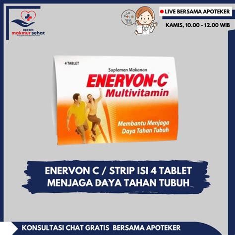 Jual ENERVON C 1 STRIP ISI 4 TABLET MULTIVITAMIN UNTUK DAYA TAHAN