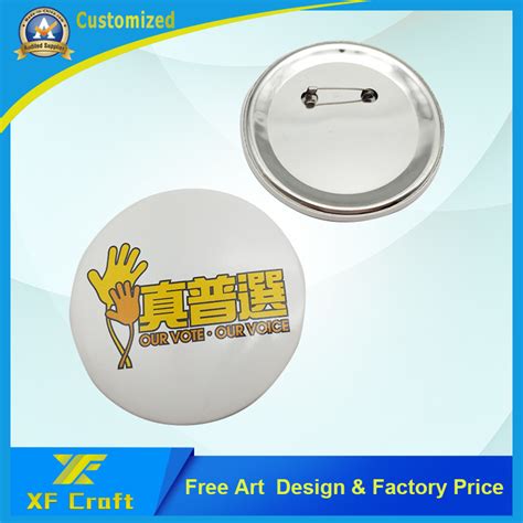 Professional Customized Tin Button Badge With Any Logo Design China