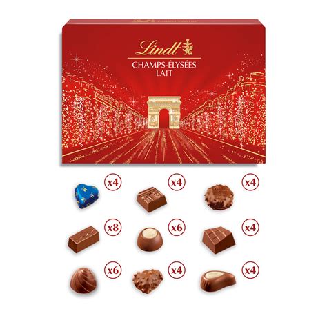 Chocolat lait Champs Elysées LINDT la boite de 482g à Prix Carrefour