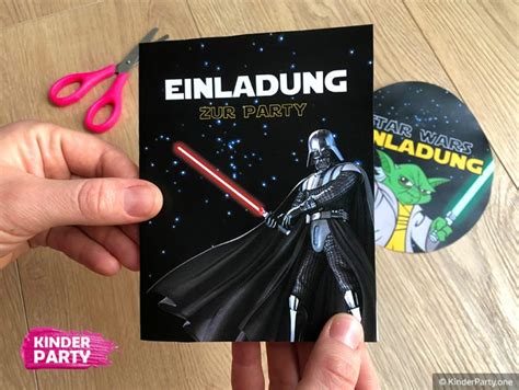 Darth Vader Einladungskarten für Star Wars Geburtstag ausdrucken